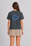 Unisex Dotted Blueberry Print T-Shirt - Smoked - 3