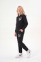 2-Piece Girls' Printed Zippered Hooded Double Pocket Tracksuit Set - 2
