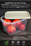 6-Piece Deep Food Storage Container - Rectangular Kitchen Organizer Stackable Storage Container 2Lt Beige - 2