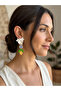 Limonchelli Handmade Polymer Clay Lemon Earrings |   Floral Blue and White Design Women's Earrings - 2