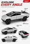 XINHAODI 1:24 Metal Futuristic Pickup Truck Model – Silver Die-Cast Toy Vehicle with Motorcycle Accessory, Opening Doors, Pull-Back Action, Sound & Light and Off-Road Wheels - 5