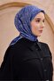 Fresh Ethnic Pattern Cobalt Blue Twist Scarf - 28 - 2