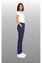 Women's Elastic Waist White, Navy Blue, Black Lycra Belinda Fabric Doctor Medical Single Bottom Trousers - 3