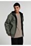 Regular Fit Hooded Plain Men's Green Sweatshirt