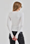 Women's Ecru Square Neck Slim Fit Finger-Loop Ultra Soft Flexible Lycra Cotton Basic Body&Blouse - 8