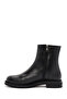 Women's Black Zippered Leather Boots Wf410005Dv - 3