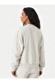 Women's Comfortable Fit Off-Shoulder Logo Detailed Long Sleeve Zippered Navy Blue Sweatshirt - 4
