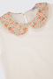 Baby Girl Collared Patterned Ecru Sweatshirt - 3
