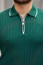 Men's Zippered Collar Short Sleeve T-Shirt - 3