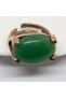 Bronze Women Ring Authentic Copper Jewelry Green Crystal Stone Oval Adjustable Vintage - 5