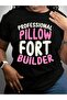 تي شيرت احترافي بتصميم Pillow Fort Builder لطيف للعودة إلى المدرسة باللون الأسود - 2