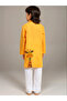 Boys Yellow Cotton Kurta with Printed Design - 2