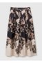 Women's Black Cotton Blend Pleated Skirt