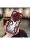 Xiaomi Redmi 14C 4g Compatible Case Camera Protective Case with Cat Design Burgundy Lover Couple Silicone Phone Case