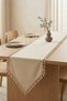 Elegant Sequined Tassel Detailed Buldan Handmade Cotton Linen Runner Tablecloth 50X140 cm - 3