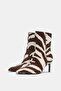 Allbucks Pull* Bear* Genuine Calfskin Zebra Pattern Heeled Boots Abpnb00015 - 2
