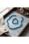 Turquoise Real Natural Stone Women's Necklace and Bracelet Set - 2