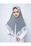 Girls Hijab for Kids – Stylish Modest Islamic Headscarf for Muslim Girls, Printed Trim Kids Hijab with Front Button Detail