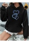 United Hearts Printed Oversize Unisex Women'S/Men's Hooded Sweatshirt