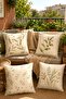 Simple Leaves Patterned 4-Piece Throw Pillow Cover Set - 2