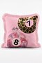 Pink Leopard Billiards and Playing Cards Themed Set of 4 Fringed Throw Pillow Covers - 4