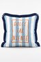 Ciao Bella and Dolce Far Niente Written Lemon Patterned 4-Piece Fringed Throw Pillow Cover Set - 6
