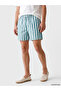 Nevavm Short Length Striped Men's Swim Shorts with Difference