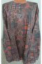 Er Clothing Paper Print Combed Cotton Blouse Long-Sleeve 3 Buttons Print