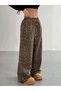Women's High Waist Elastic Lace-Up Wide Cut Two Thread Pants