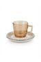 Coffee Set Glass Espresso Turkish Coffee with Ceramic Plate 80 Cc