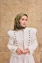 Twill Silk Scarf Detailed Belt Scarf Khaki - 4
