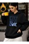 Cest La Vie Printed Oversize Unisex Women'S/Men's Hooded Sweatshirt