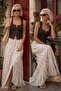 Square Collar Blouse with Agraf Closure and Corset Look - 3