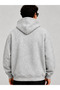 Men's Gray-Melange Oversize Zippered Hooded 3 Thread Raster Sweatshirt School and Casual - 3
