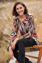 Women's Plus Size Lycra Crew Neck Stoned Long Sleeve Mom T-Shirt Combed Cotton Blouse - 5