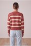 Crew Neck Striped Women's Sweater - 3
