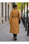 Women's Long Trench Coat Buttoned Lined Belted Waterproof Oversize Cut - 3