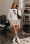 Women's Baby Graphic Printed Comfortable Fit Crew Neck White Sweatshirt with Bag - 2
