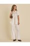 Girls Ivory Border Print Festive Trousers - 5