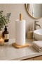Bamboo Paper Towel Holder Stand with Non-Slip Base for Kitchen Countertop Bathroom Tabletop Decorative - 3