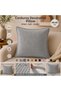 45X45 Corduroy Decorative Throw Pillow with Filling, Zippered, Washable Sofa Cushion