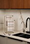 Matte Gold 2-Arm Kitchen Countertop Towel Holder Stand, No Assembly Required Towel Rack