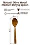 Kamptek Natural Olive Wood Dinner Spoon Medium Size 21 cm - Handmade Healthy Wooden Spoon Medium Natural Olive - 2