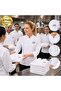 5 White Women's Chef Jackets with Your Logo - Gabardine Fabric Professional Chef Jacket - 2