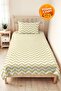 Mustard Zigzag Geometric Youth Room Single Pique Set - Modern 160X220 cm Quilted Bedspread
