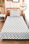 Gray Heart Modern Young Room Single Pique Set - White Minimal 160X220 cm Quilted Bedspread