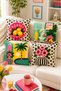 Ays Home Bella Black and White Colored Lemon Maximalist Patterned 4-Piece Pillowcase Set