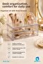 3-Drawer Cosmetic Set with Organizer Transparent Makeup Jewelry Lipstick Nail Polish Cotton Organizer - 3