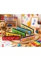 Wooden Harmonica for Children Kids Toy Colorful Patterned Musical Instrument Educational Fun Gift 1Pc