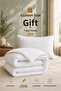 White Cotton Single Size Silicone Filled, Breathable, Four Season Quilt with 1 Pillow as a Gift